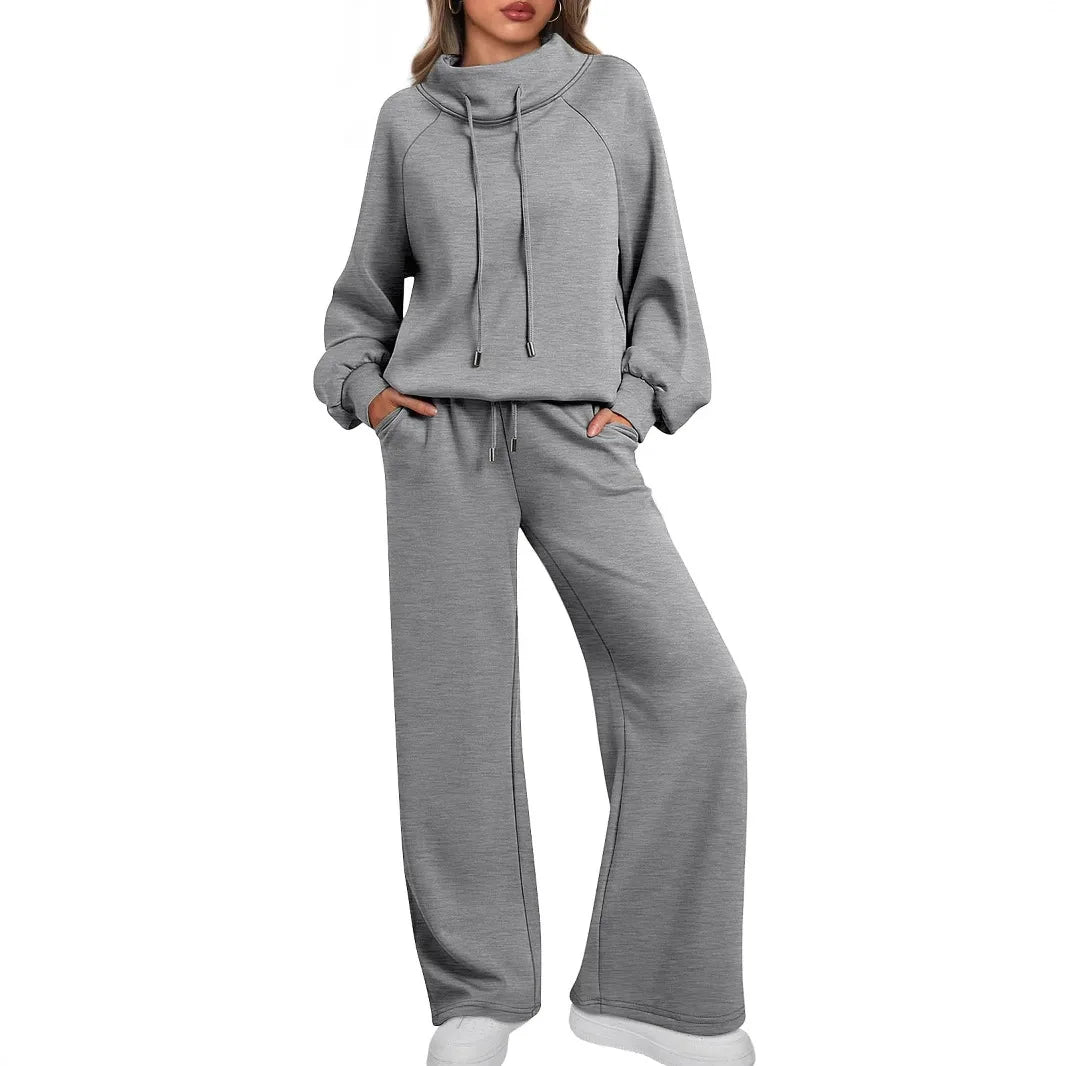 Ensemble femme col montant et pantalon large – CLEVI Paris