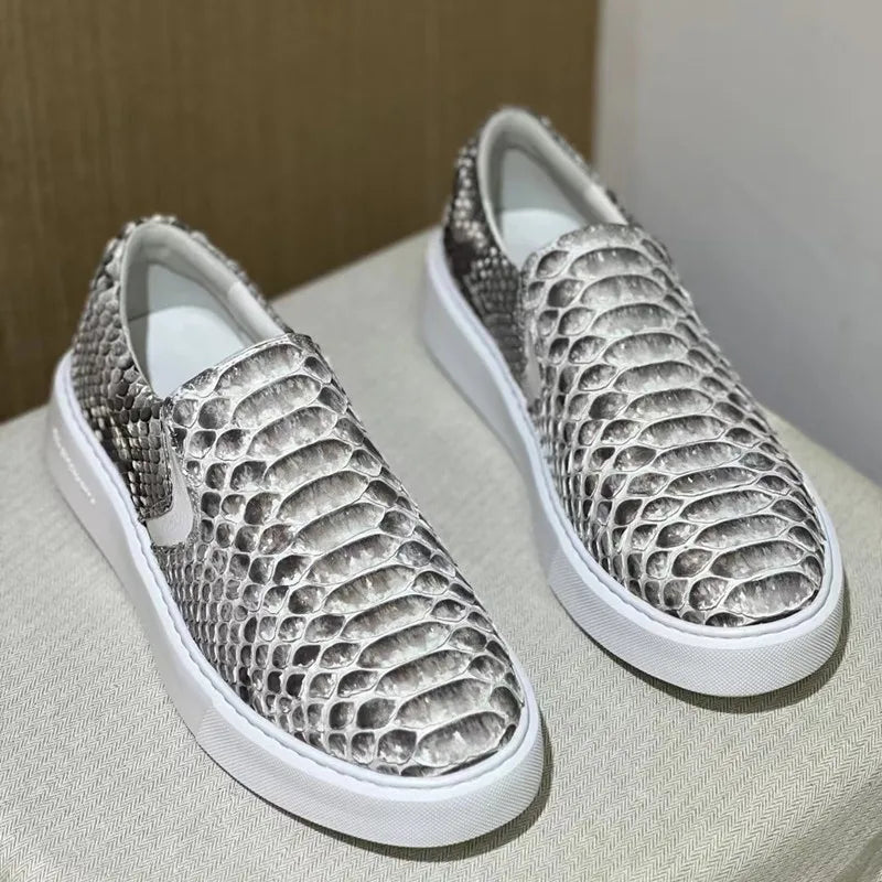 Mocassins homme gris en cuir – CLEVI Paris