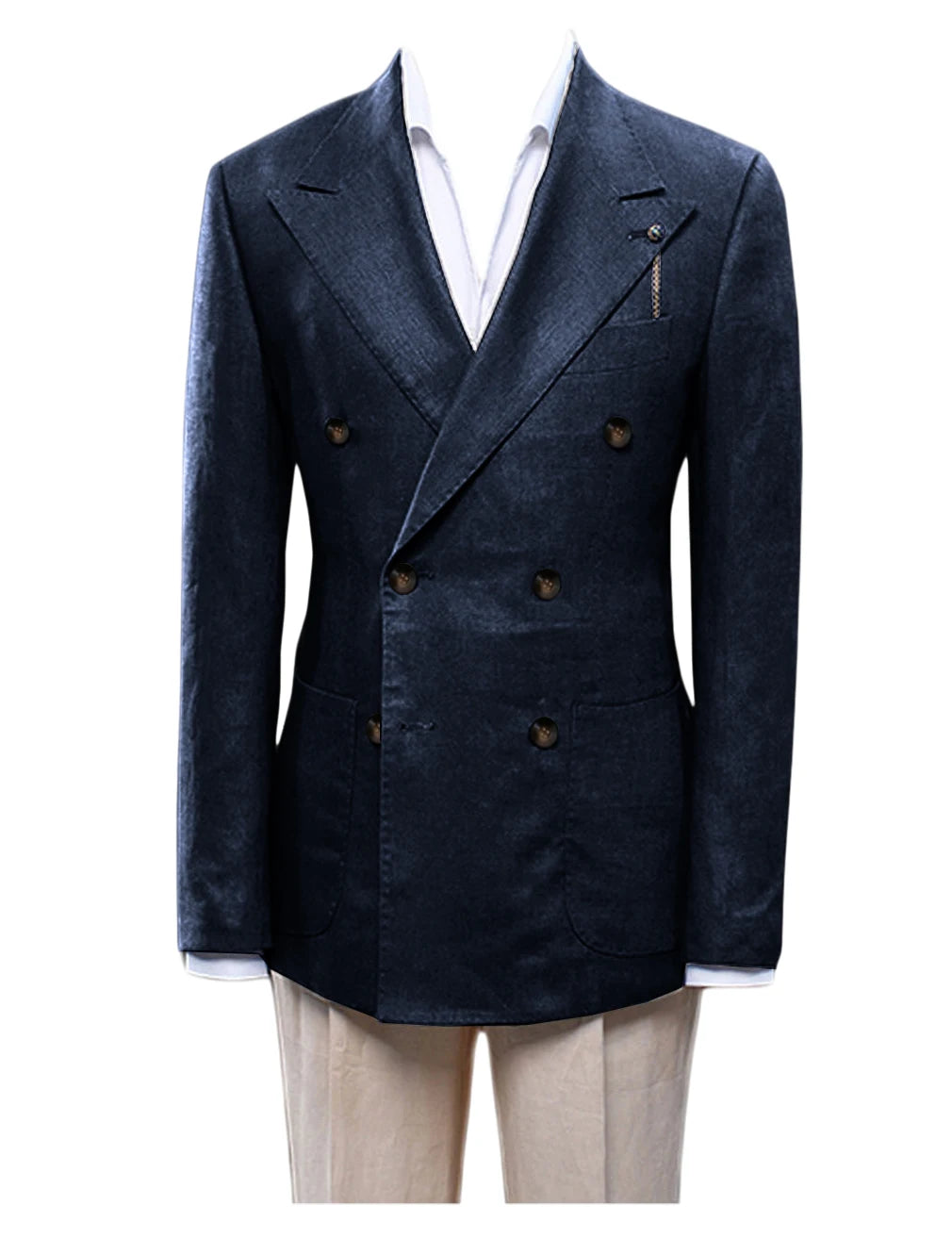 Blazer homme croisé ajusté en lin – CLEVI Paris