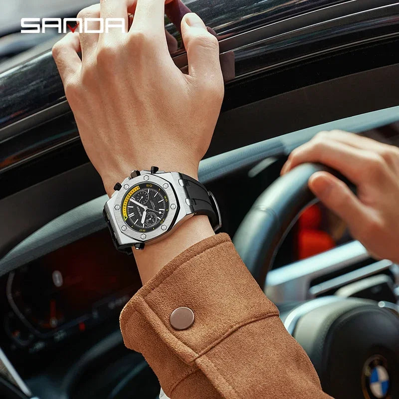 Montre Militaire Double Affichage SANDA 7027 Homme PU – CLEVI Paris