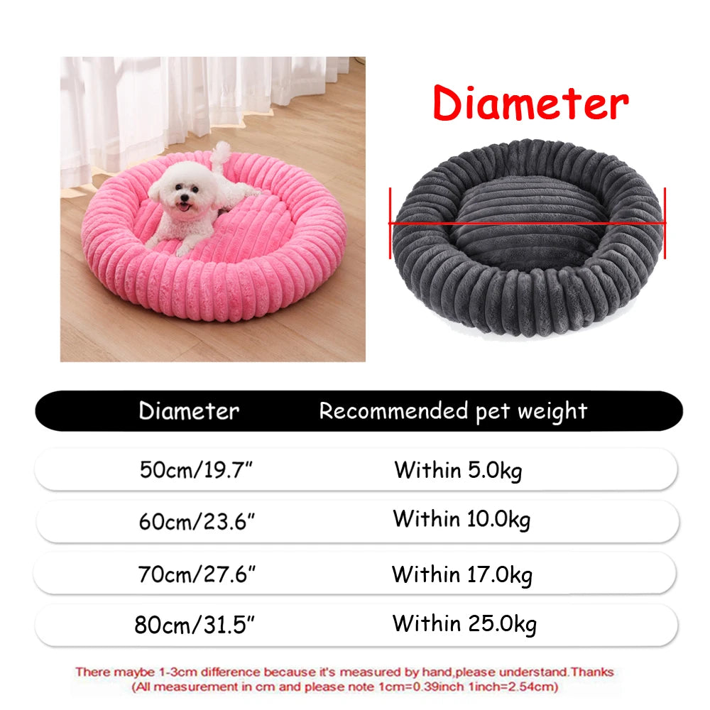 Lit rond en peluche chien et chat 40 à 90 cm – CLEVI Paris