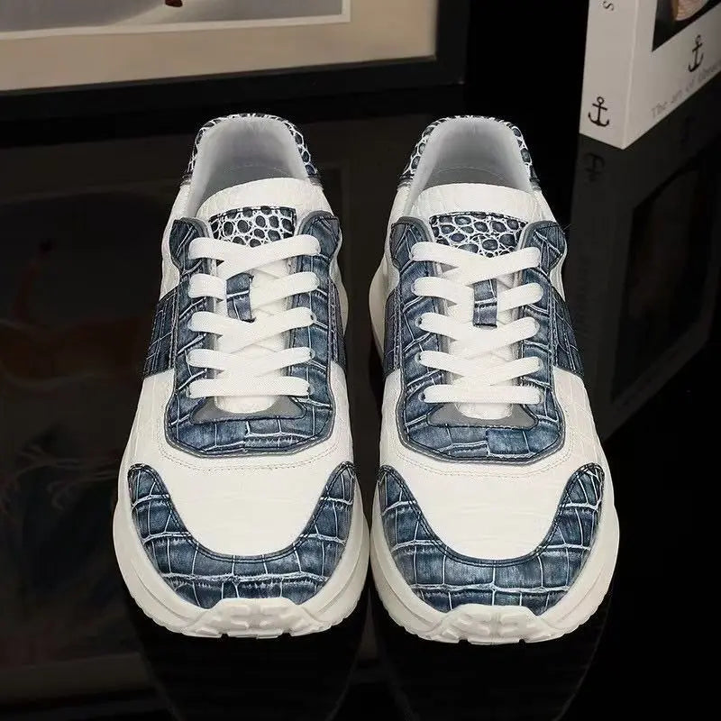 Sneakers basses homme bleues à lacets – CLEVI Paris