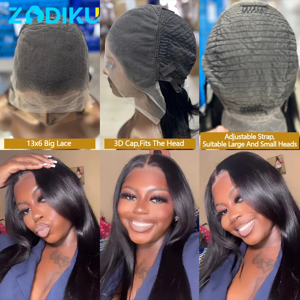 Perruque Lace Front 13x6 HD Cheveux Humains Straight 12-30 Pouces – CLEVI Paris