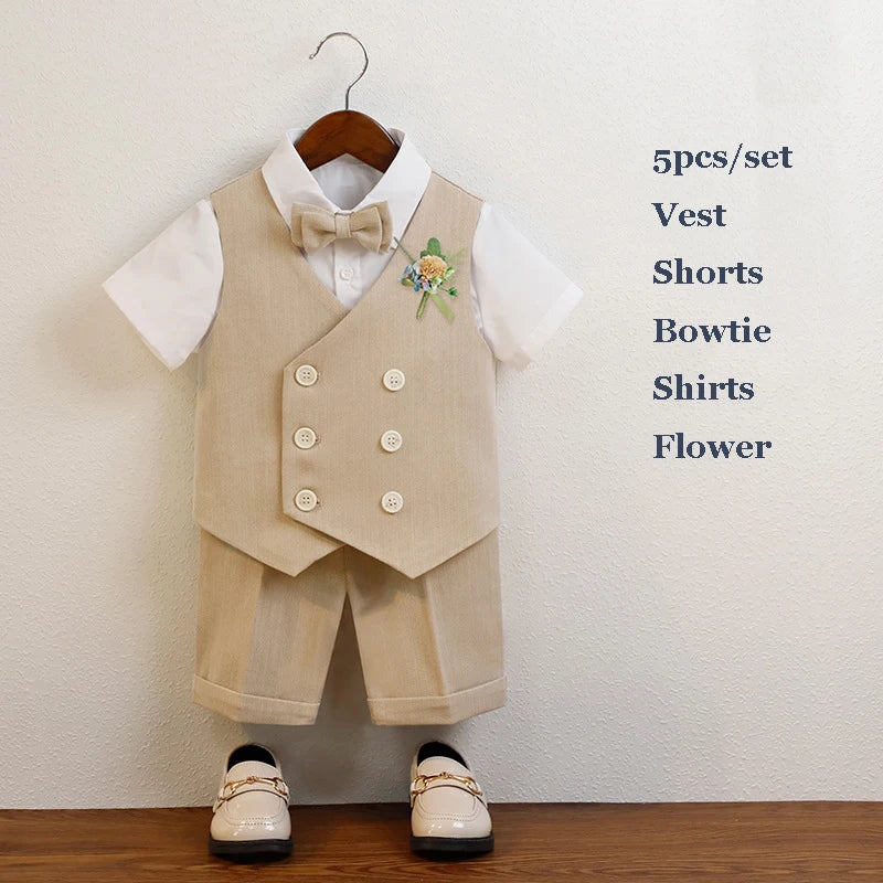 Costume été garçon, ensembles gilet et short – CLEVI Paris