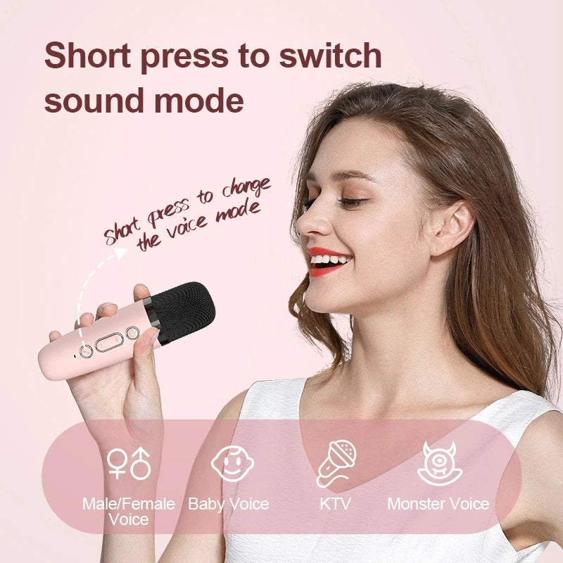Machine Karaoké Bluetooth KTV – 1 ou 2 Micros Sans Fil, HiFi 3D, LED, Enfants & Adultes