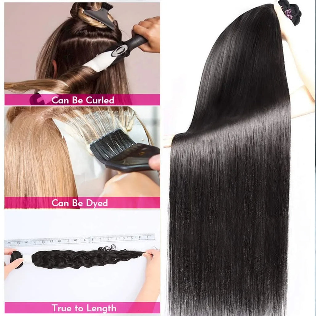 Mèches Bone Straight Cheveux Humains Remy Vierges 3 Bundles Couleur Naturelle – CLEVI Paris