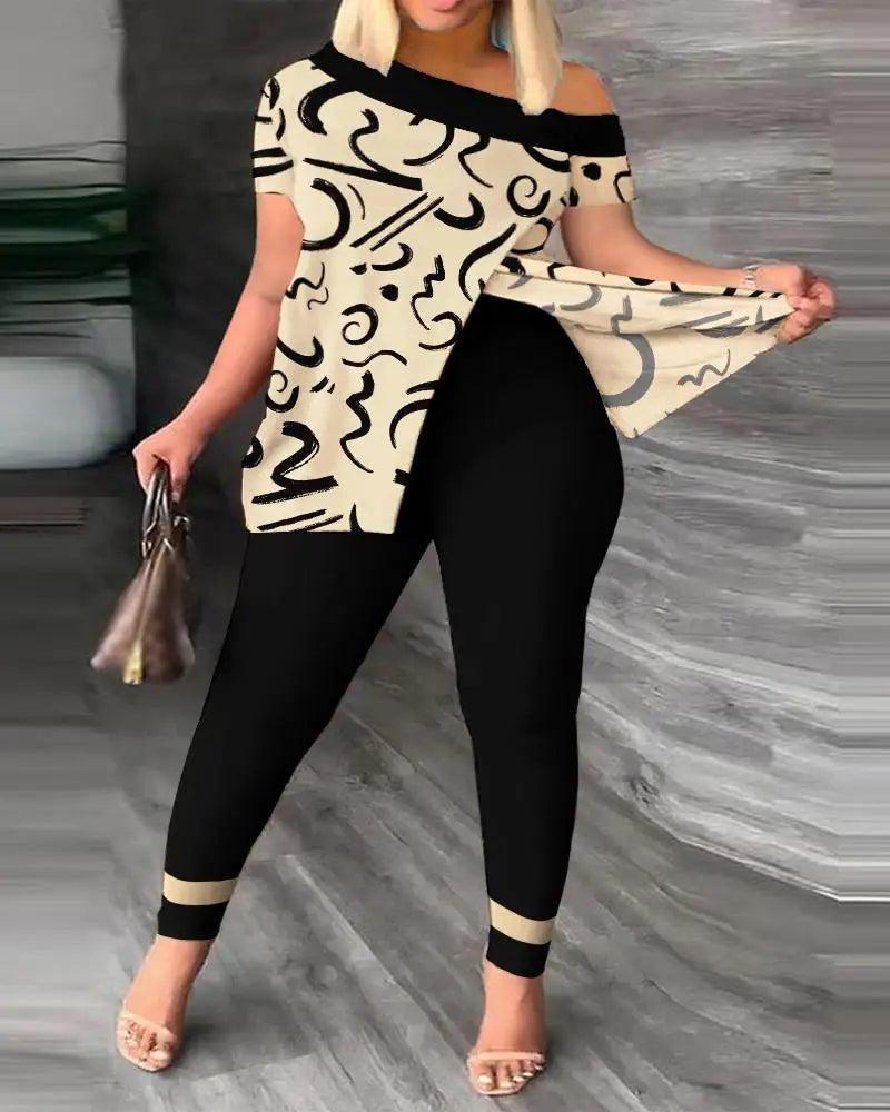 Ensemble 2 pièces femme imprimé chic – CLEVI Paris