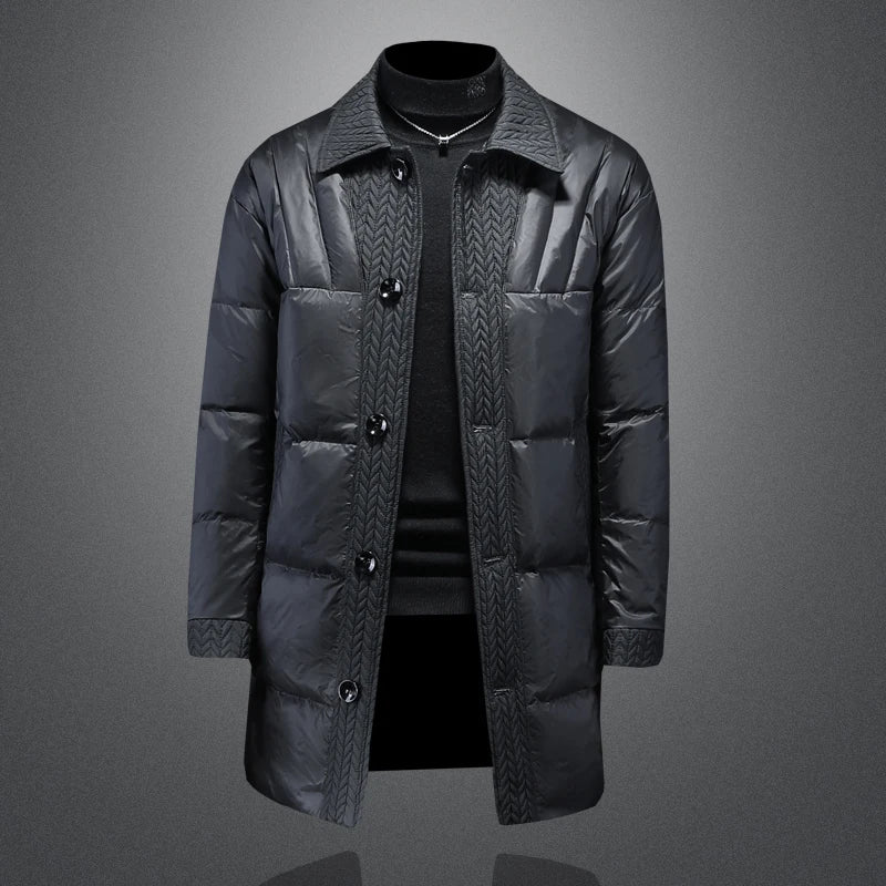 Manteau homme matelassé en duvet à boutons – CLEVI Paris