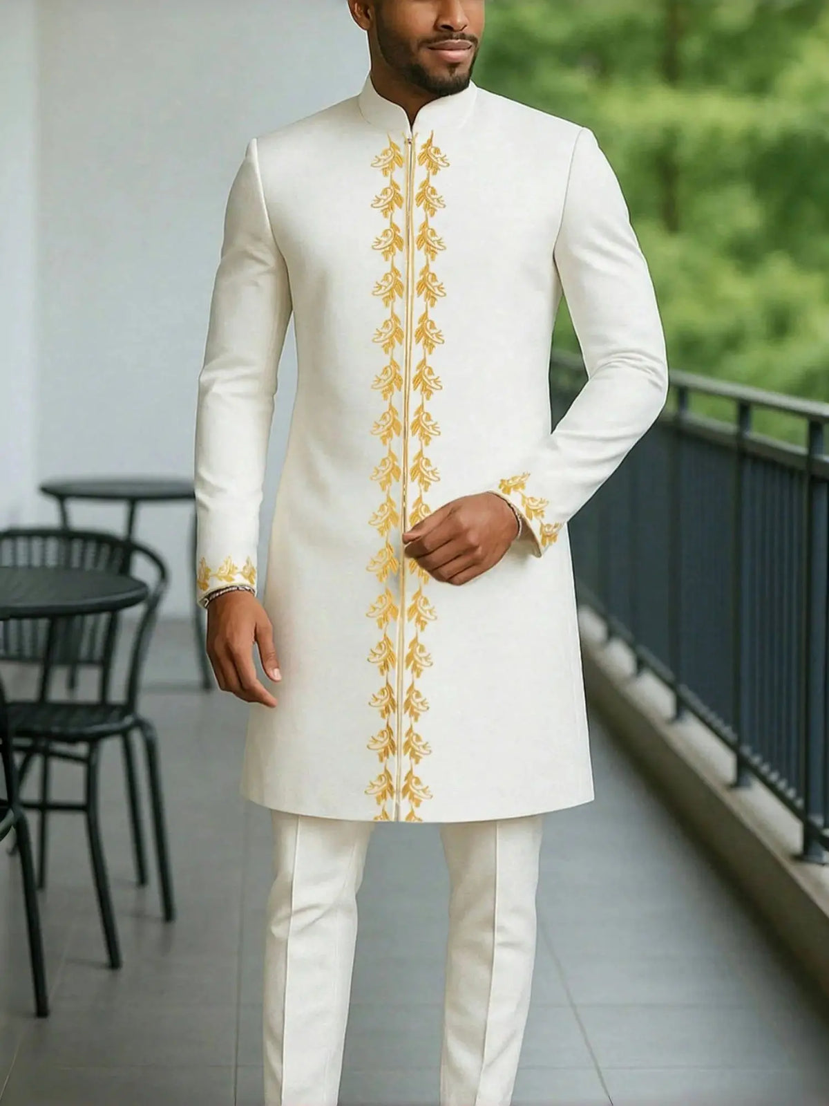 Kaftan Homme 2 Pièces Manches Longues – CLEVI Paris