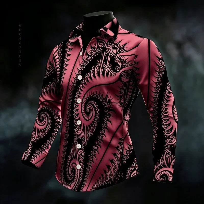 Chemise Homme Imprimée à Manches Longues – CLEVI Paris
