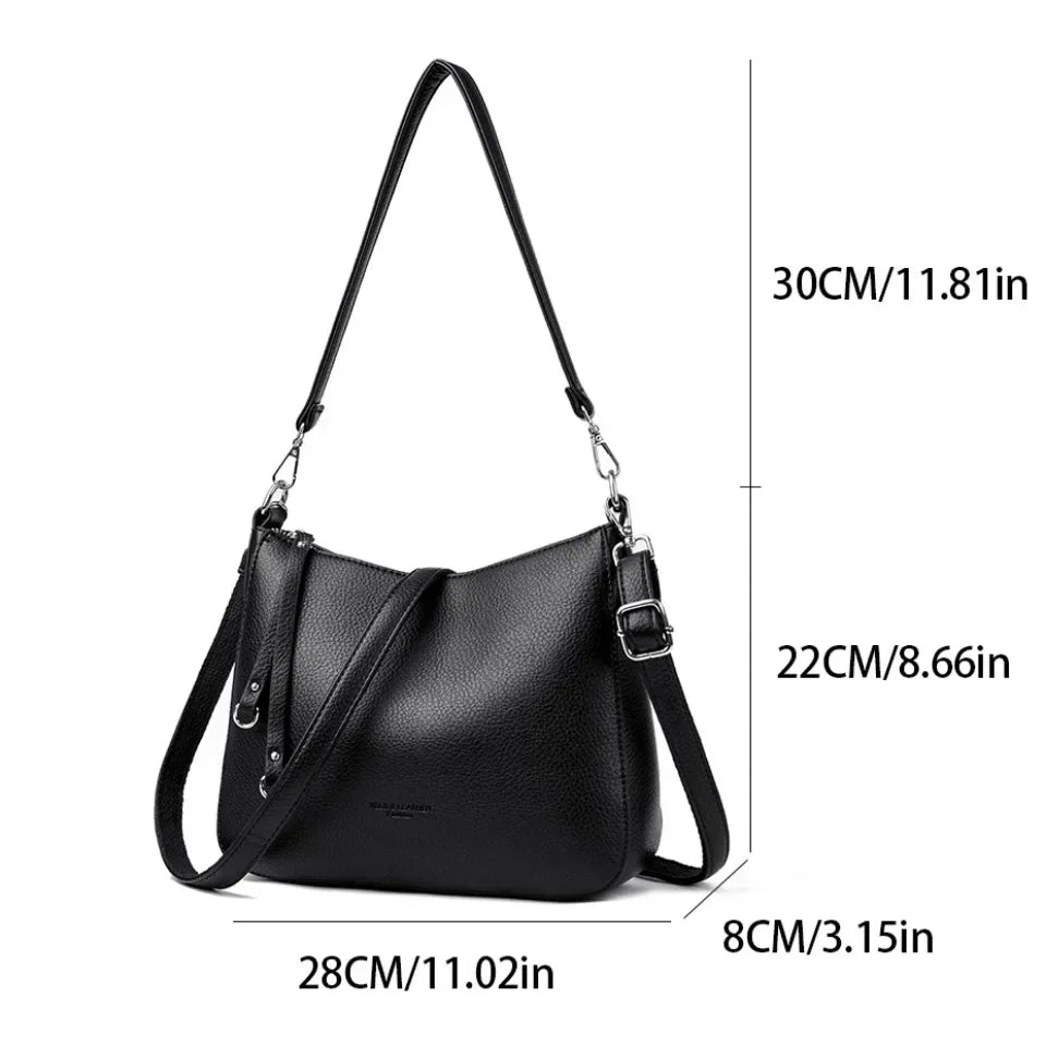 Sac Bandoulière Femme Cuir Microfibre Souple 28x22cm – CLEVI Paris