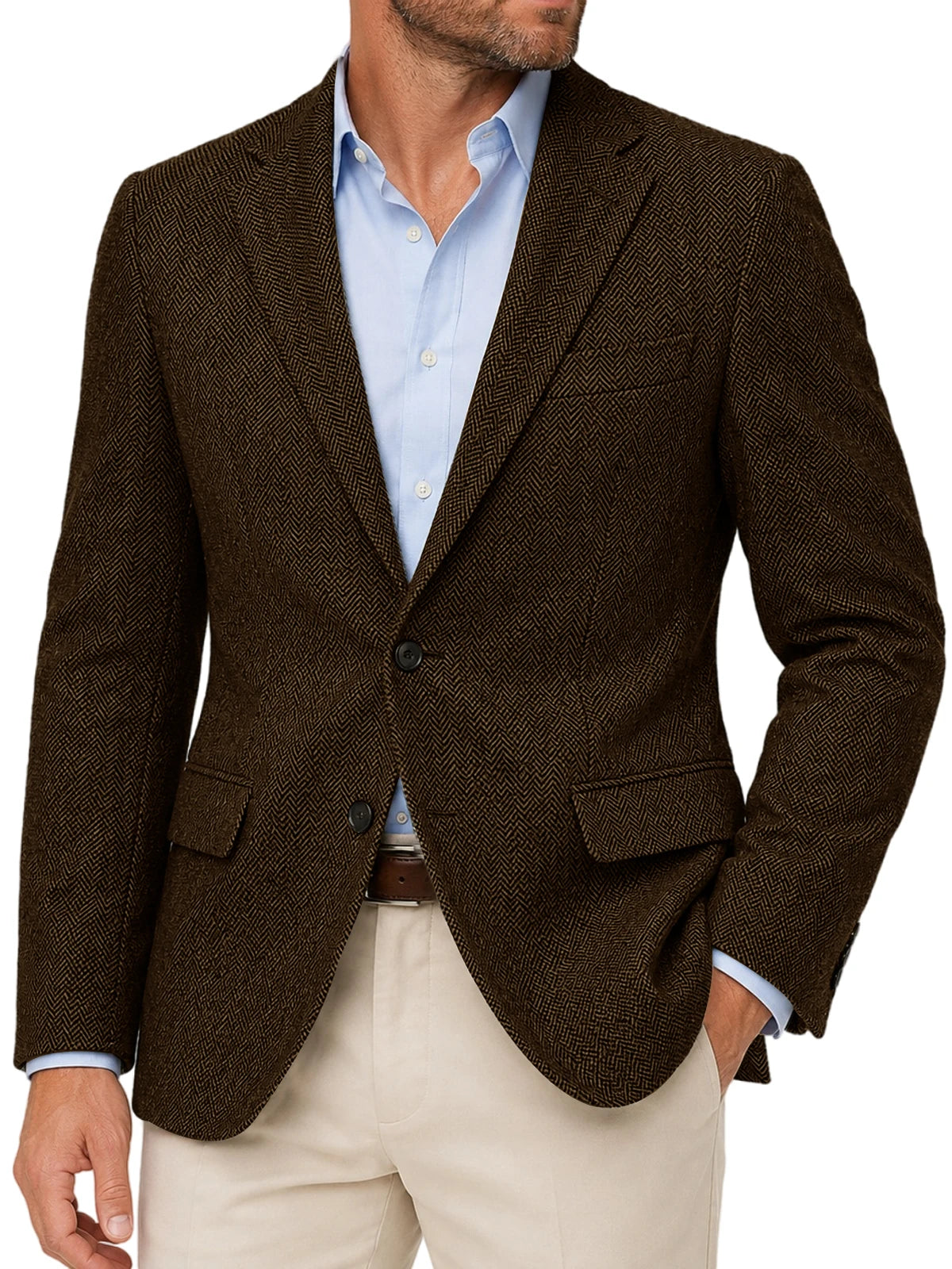 Blazer homme à chevrons et deux boutons – CLEVI Paris