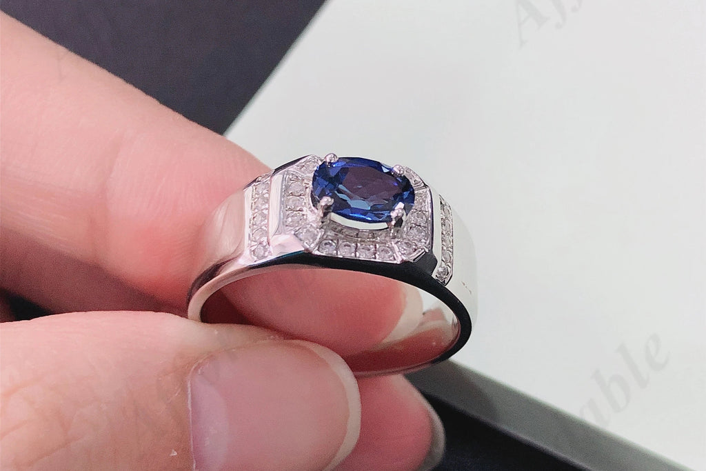 Bague Femme Saphir Bleu Or Blanc 18K – CLEVI Paris