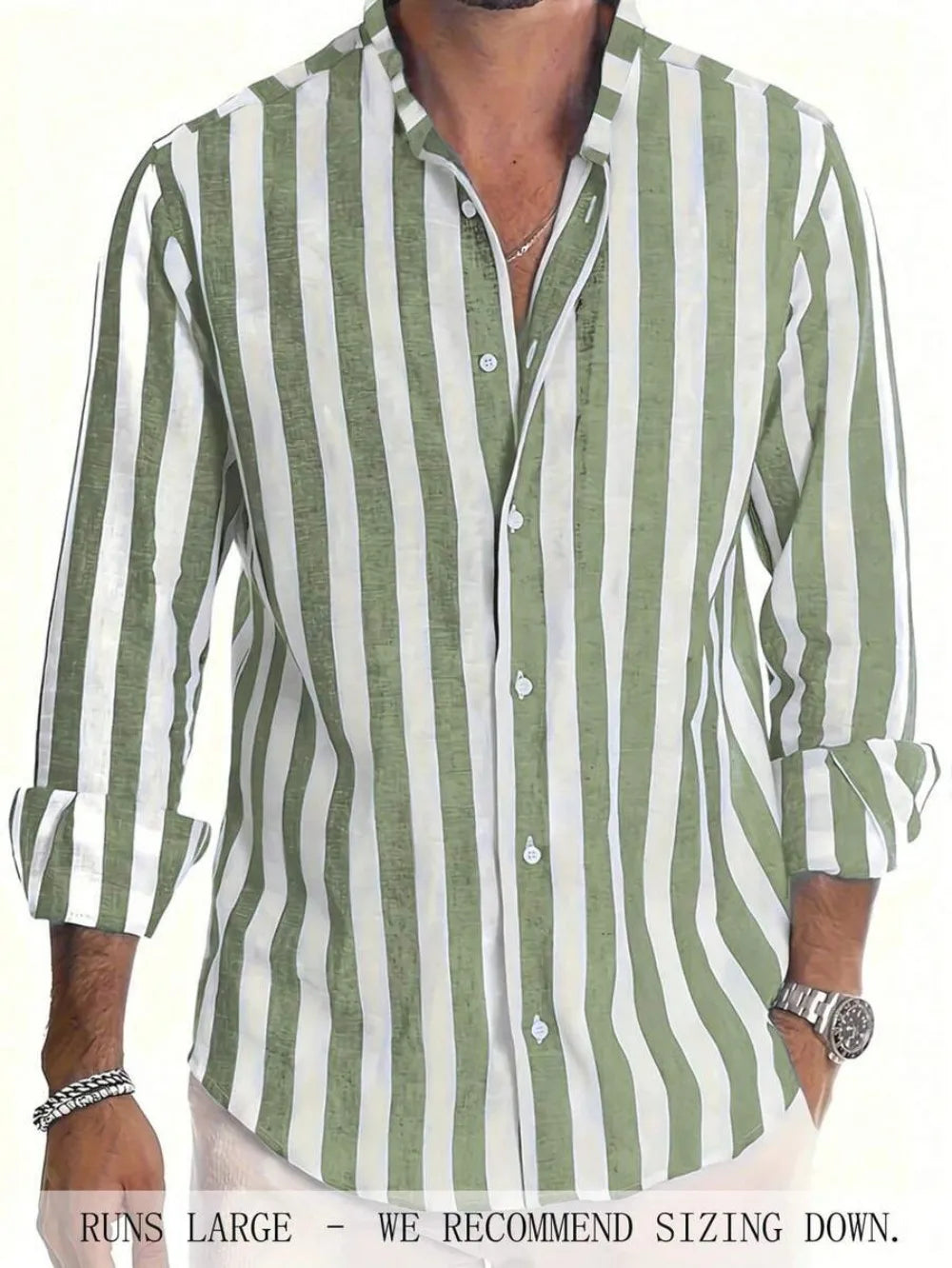 Chemise homme rayée à manches longues – CLEVI Paris