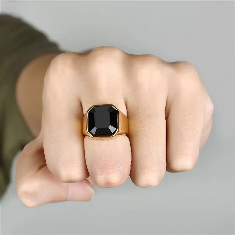 Bague Homme en Acier Inoxydable et Zircon – CLEVI Paris