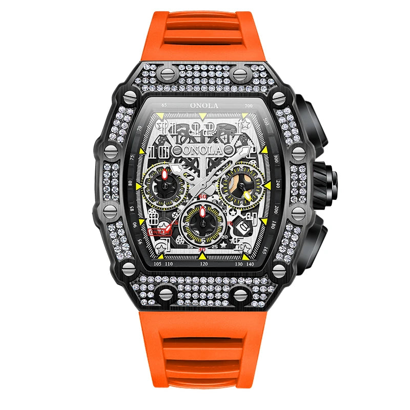 ONOLA Montre Automatique Homme Tonneau Squelette Lumineux Étanche 3ATM – CLEVI Paris