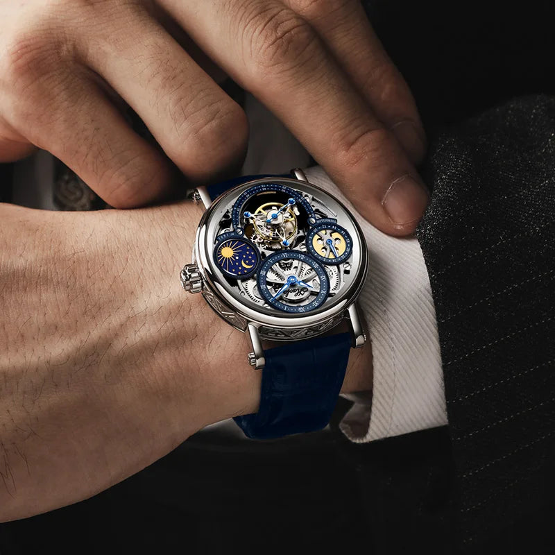 Montre Homme GMT Tourbillon Squelette Haofa Tiangong – CLEVI Paris
