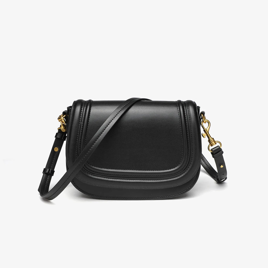 Sac Selle Femme PU Cuir Rond Vintage Bandoulière Large Crossbody – CLEVI Paris