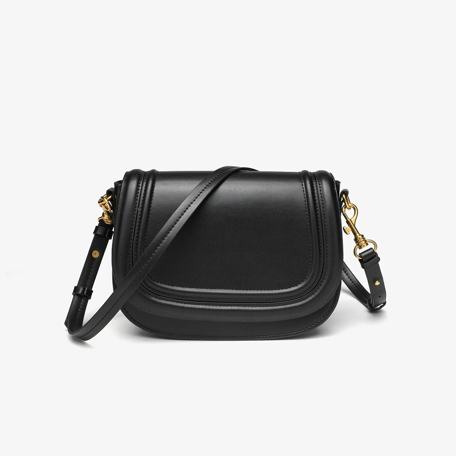 Sac Selle Femme PU Cuir Rond Vintage Bandoulière Large Crossbody – CLEVI Paris