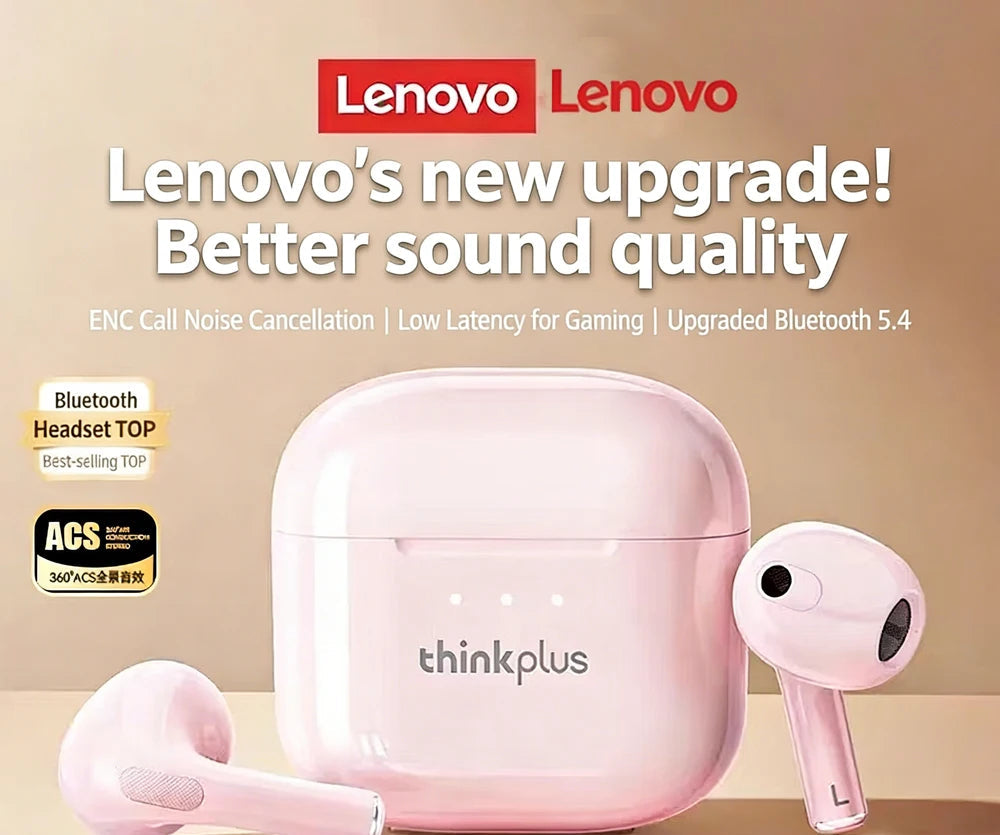 Écouteurs Lenovo LP40 Pro Bluetooth 5.1 13mm ENC IPX5 25H – CLEVI Paris