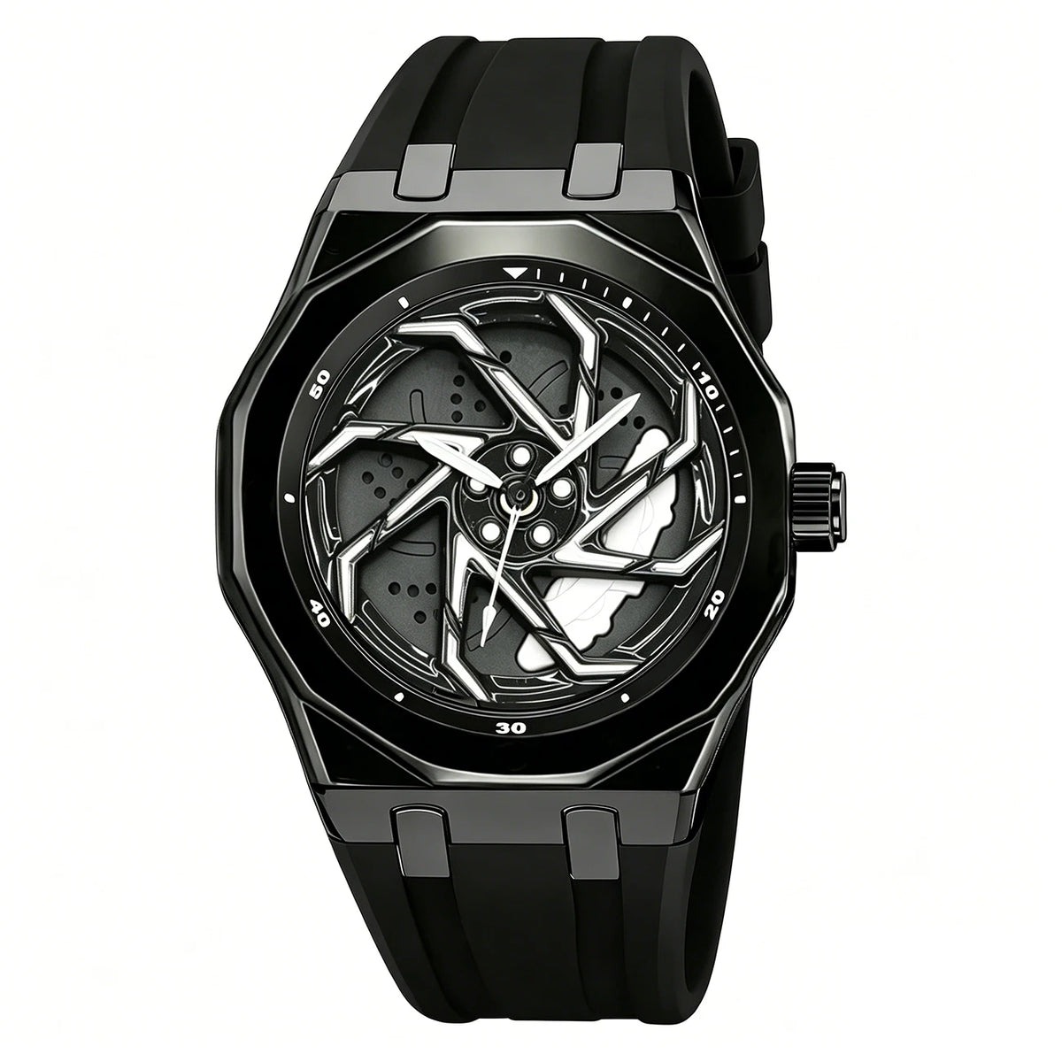 Montre Quartz Cadran Roue SHUAIKE Homme Caoutchouc – CLEVI Paris