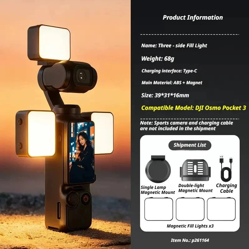 Kit lampes LED pour DJI Pocket 3/4 – CLEVI Paris
