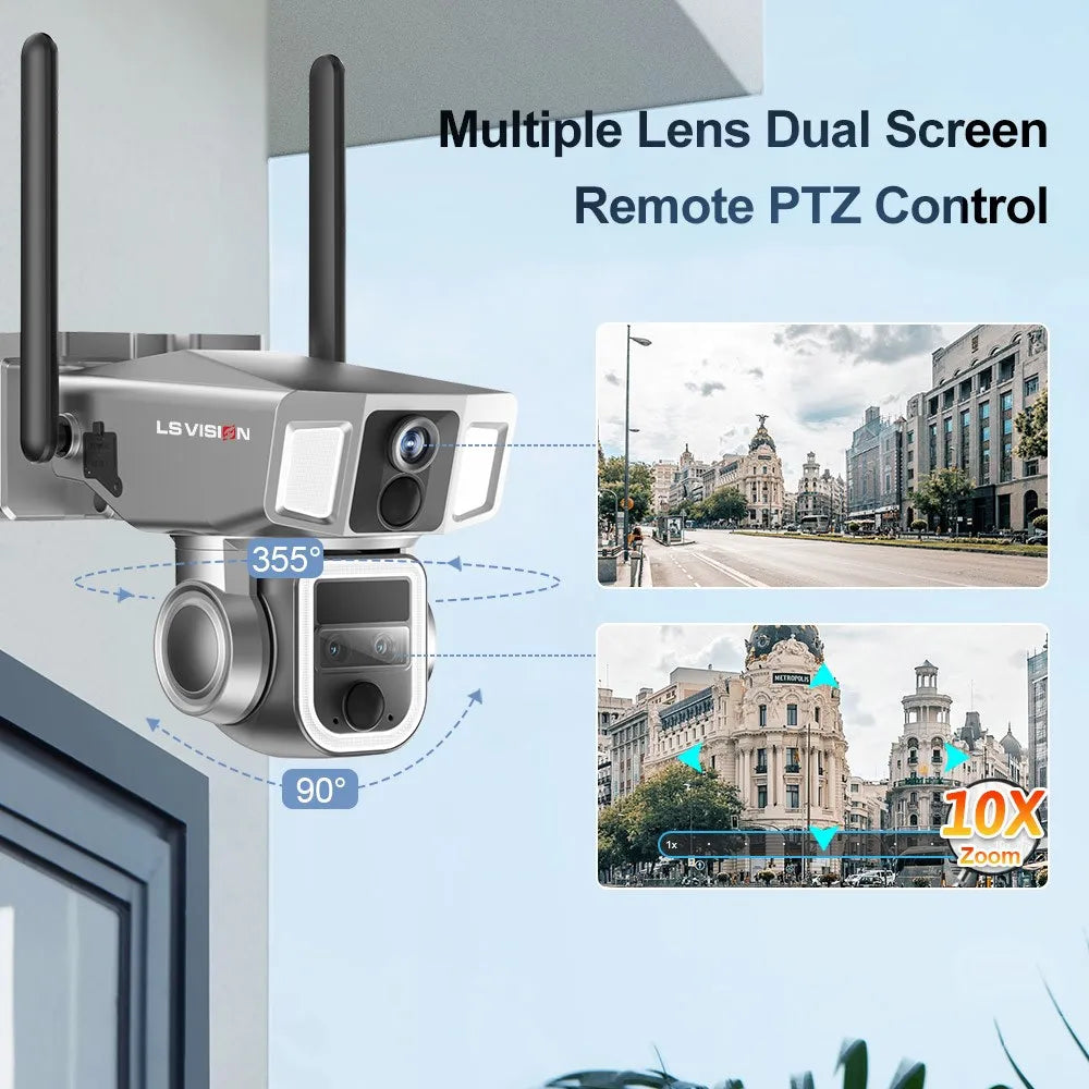 Caméra Surveillance Solaire LS VISION 4G Wi-Fi PTZ 10x Zoom IA IP66 – CLEVI Paris
