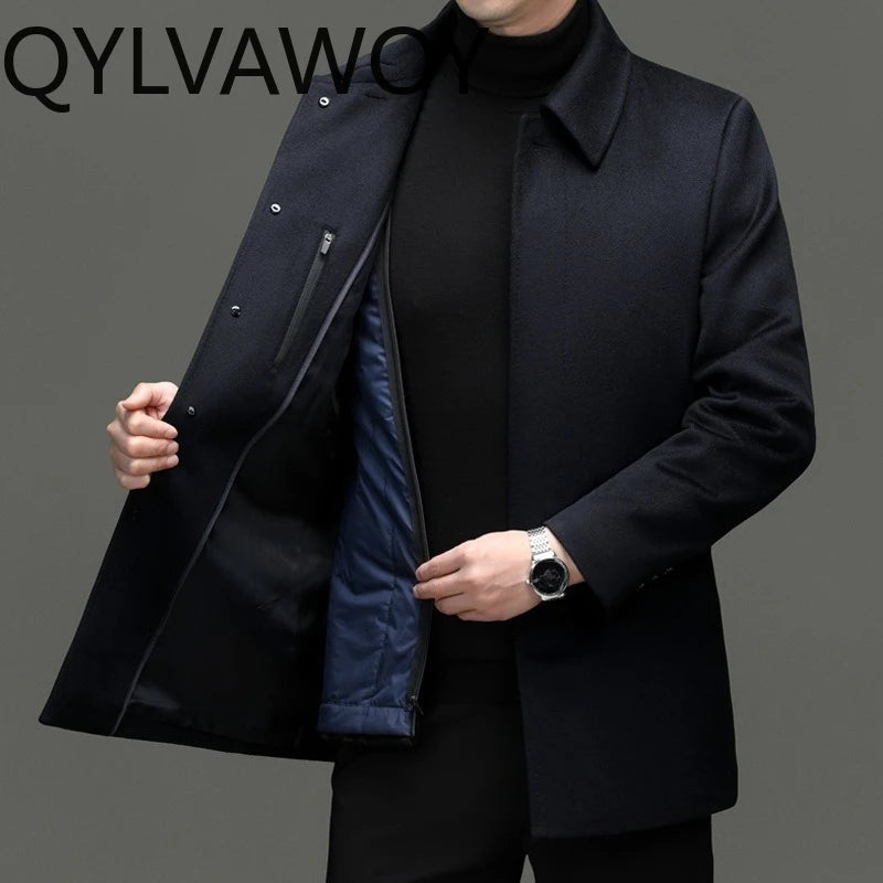 Manteau homme bleu marine à doublure amovible – CLEVI Paris