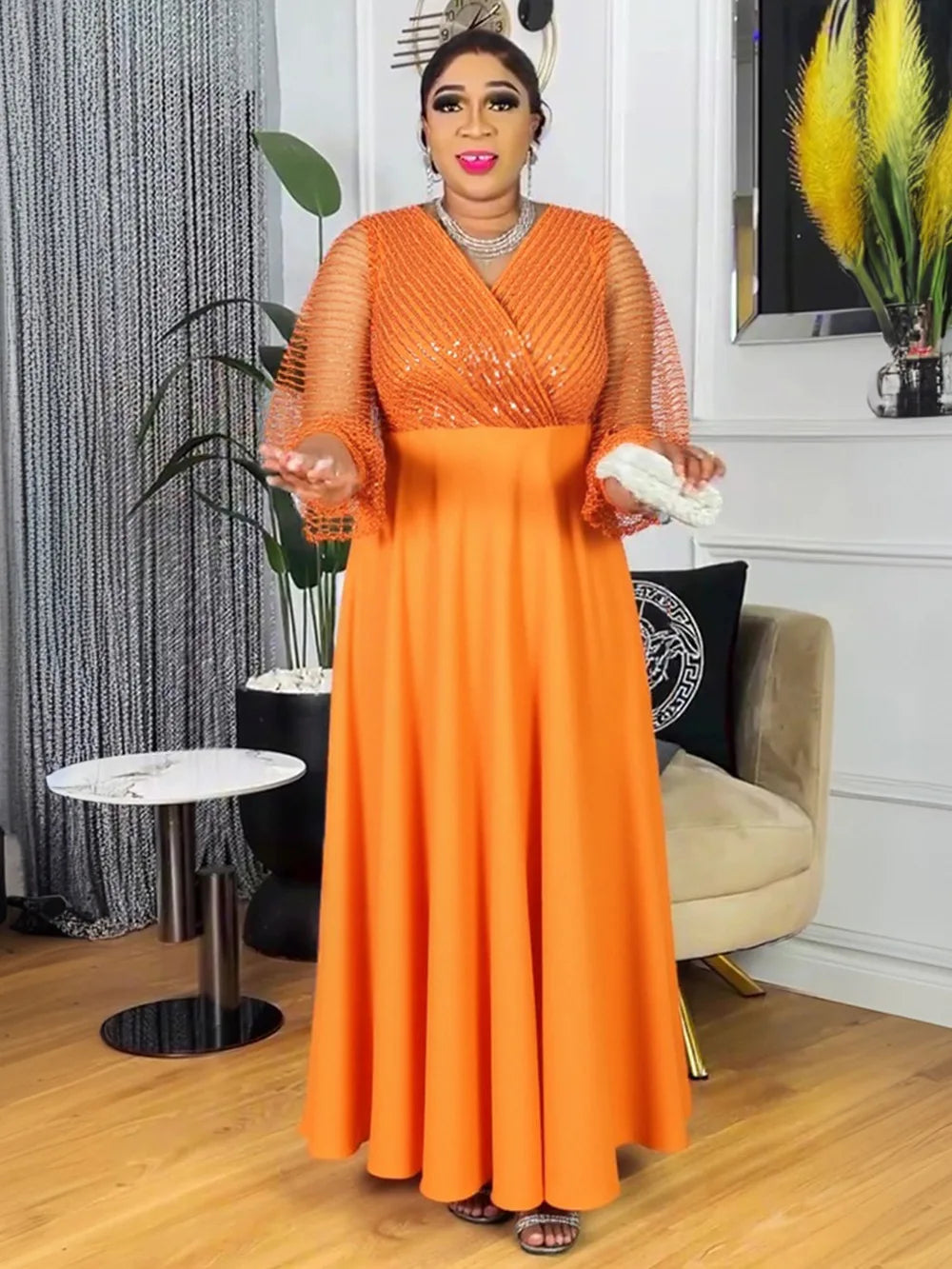 Robe longue africaine de fête – CLEVI Paris
