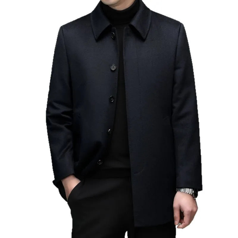 Manteau homme bleu marine à doublure amovible – CLEVI Paris