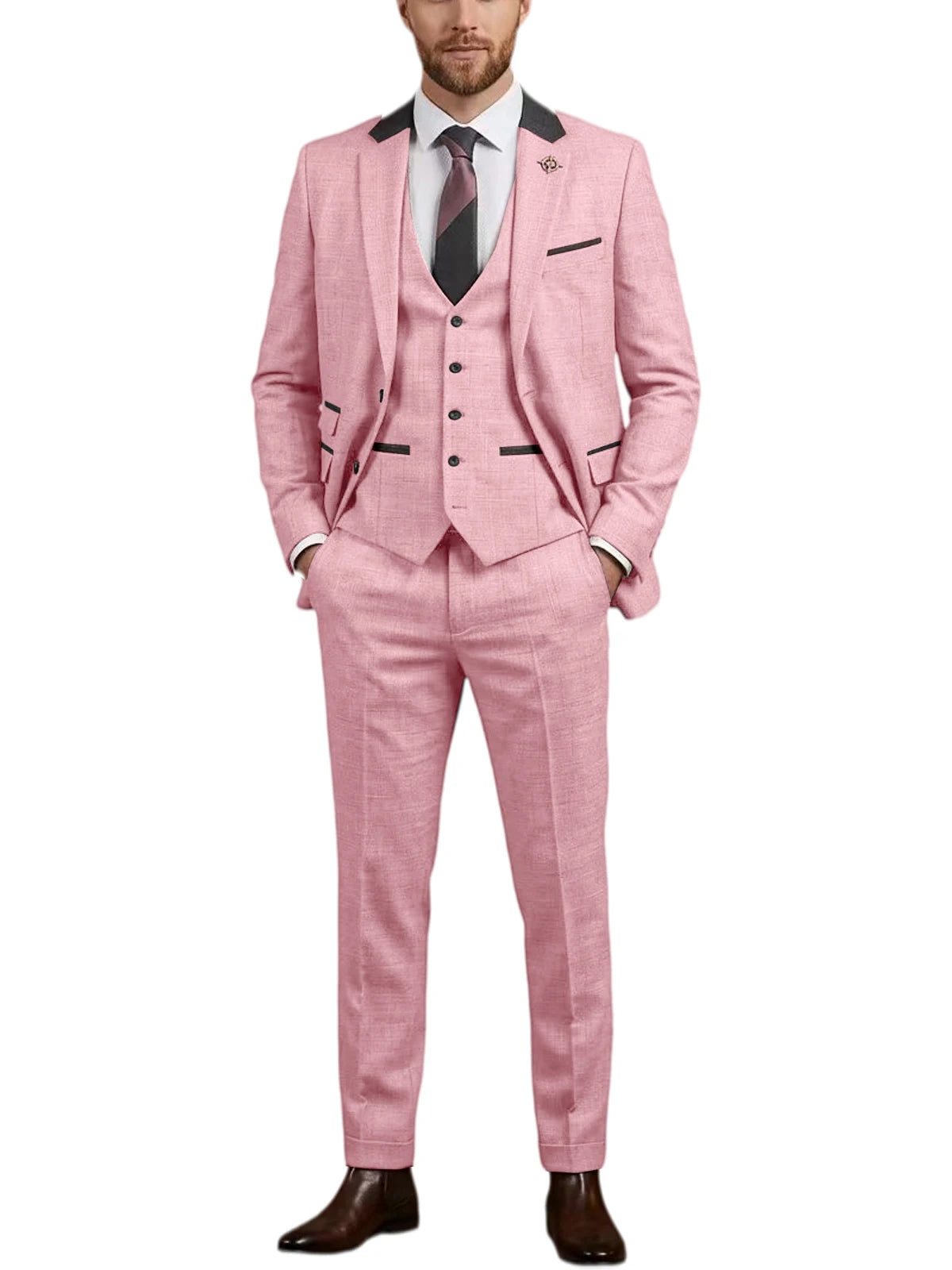 Costume homme 3 pièces en lin mélangé – CLEVI Paris