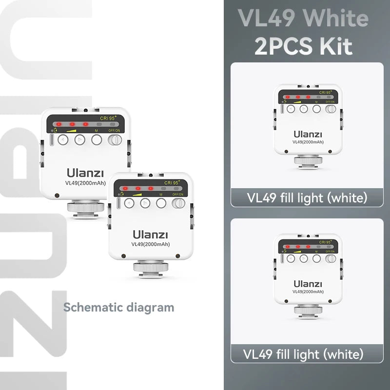 Lampe LED Ulanzi VL49 rechargeable 6 W – CLEVI Paris