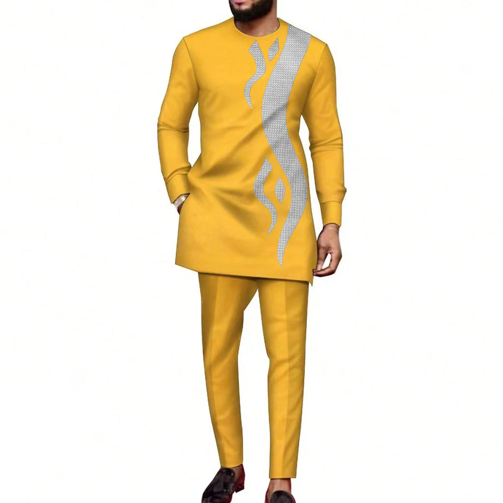 Ensemble 2 Pièces Homme Style Africain Broderie Tuxedo – CLEVI Paris