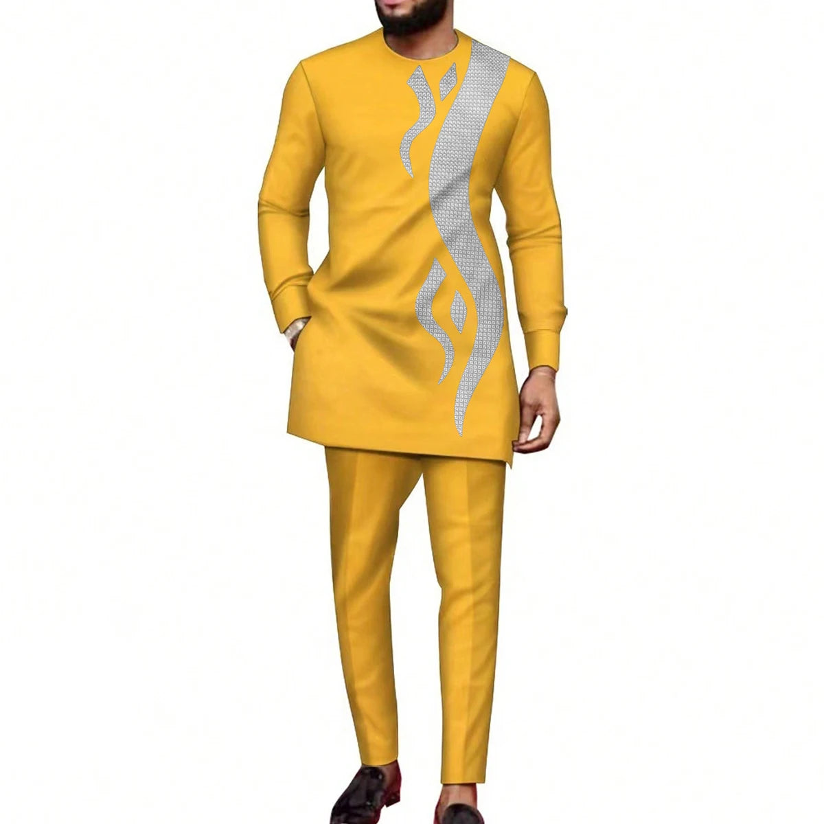 Ensemble 2 Pièces Homme Style Africain Broderie Tuxedo – CLEVI Paris