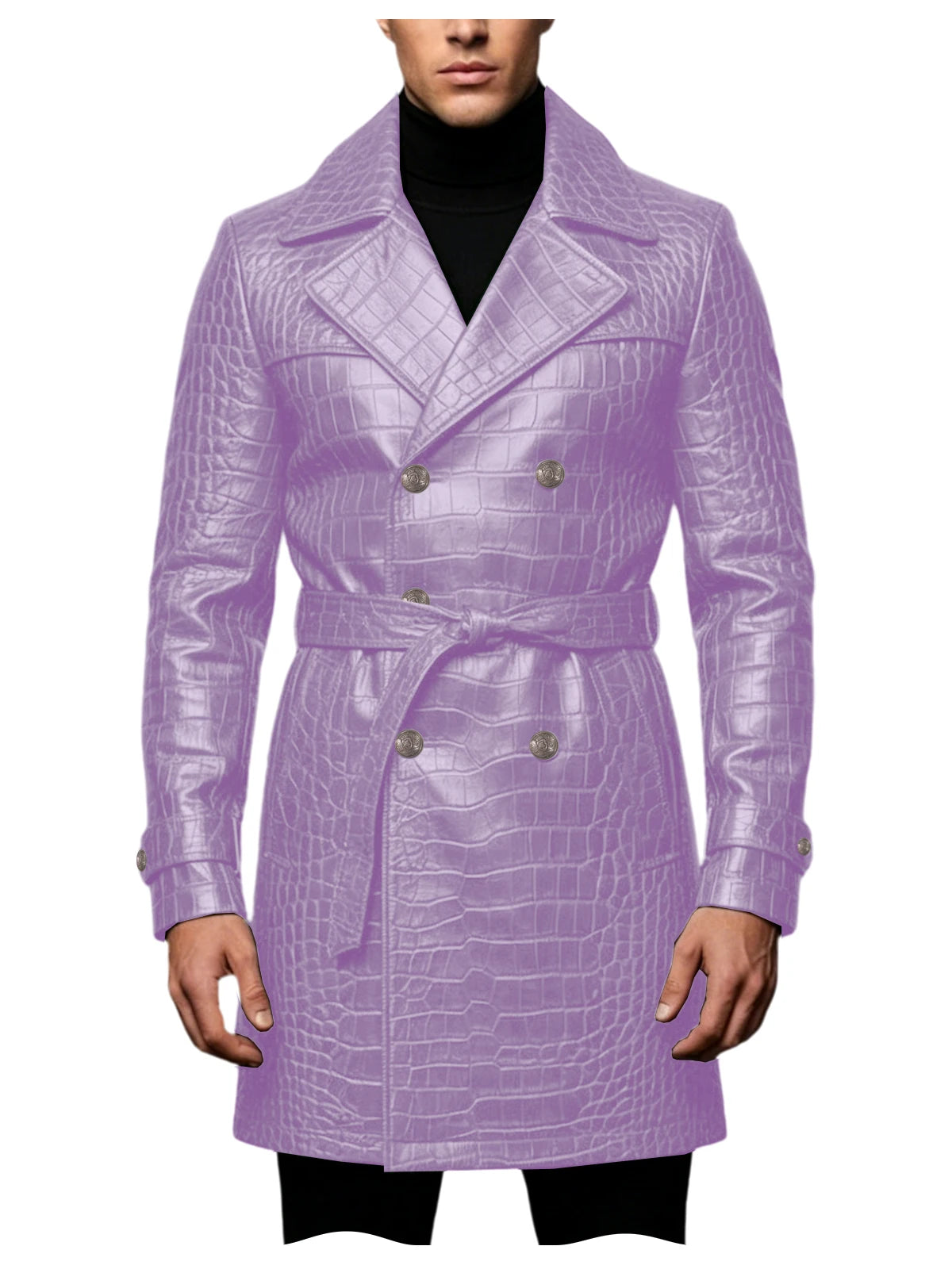 Manteau homme en similicuir effet crocodile – CLEVI Paris