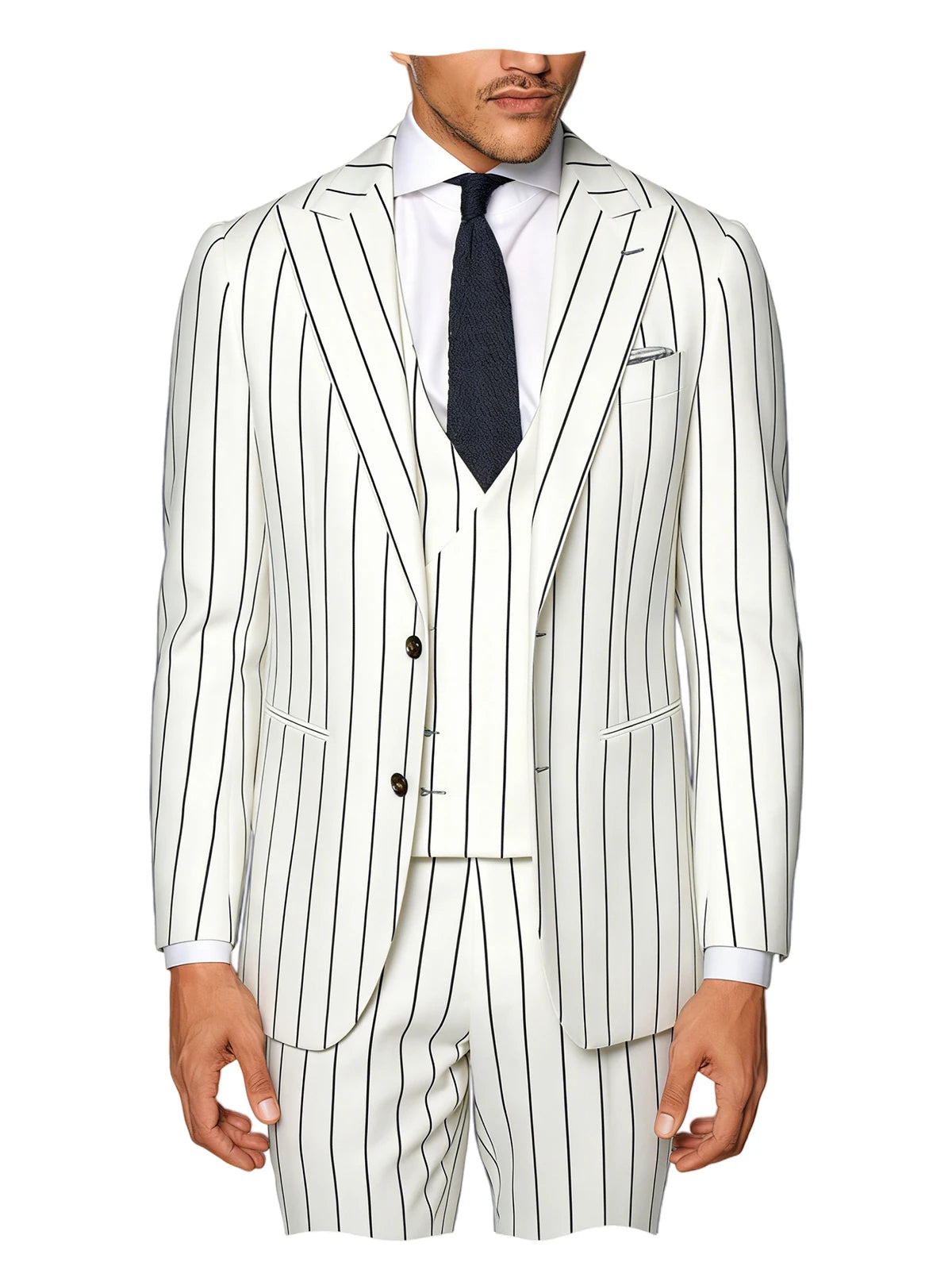 Costume homme 3 pièces à rayures – CLEVI Paris