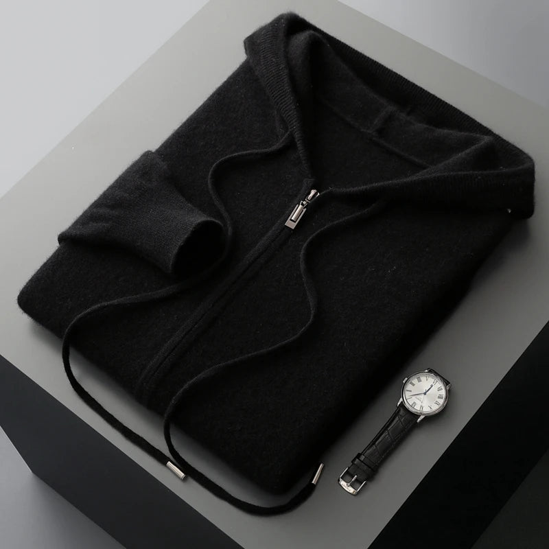 Ensemble homme laine mérinos, cardigan zippé – CLEVI Paris