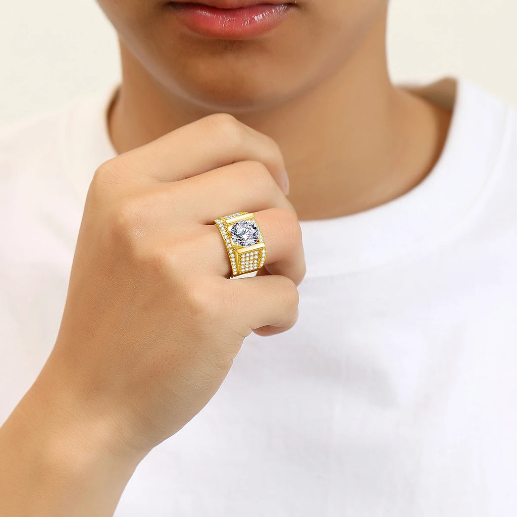 Bague Homme Moissanite 10mm Argent 925 Certifiée – CLEVI Paris
