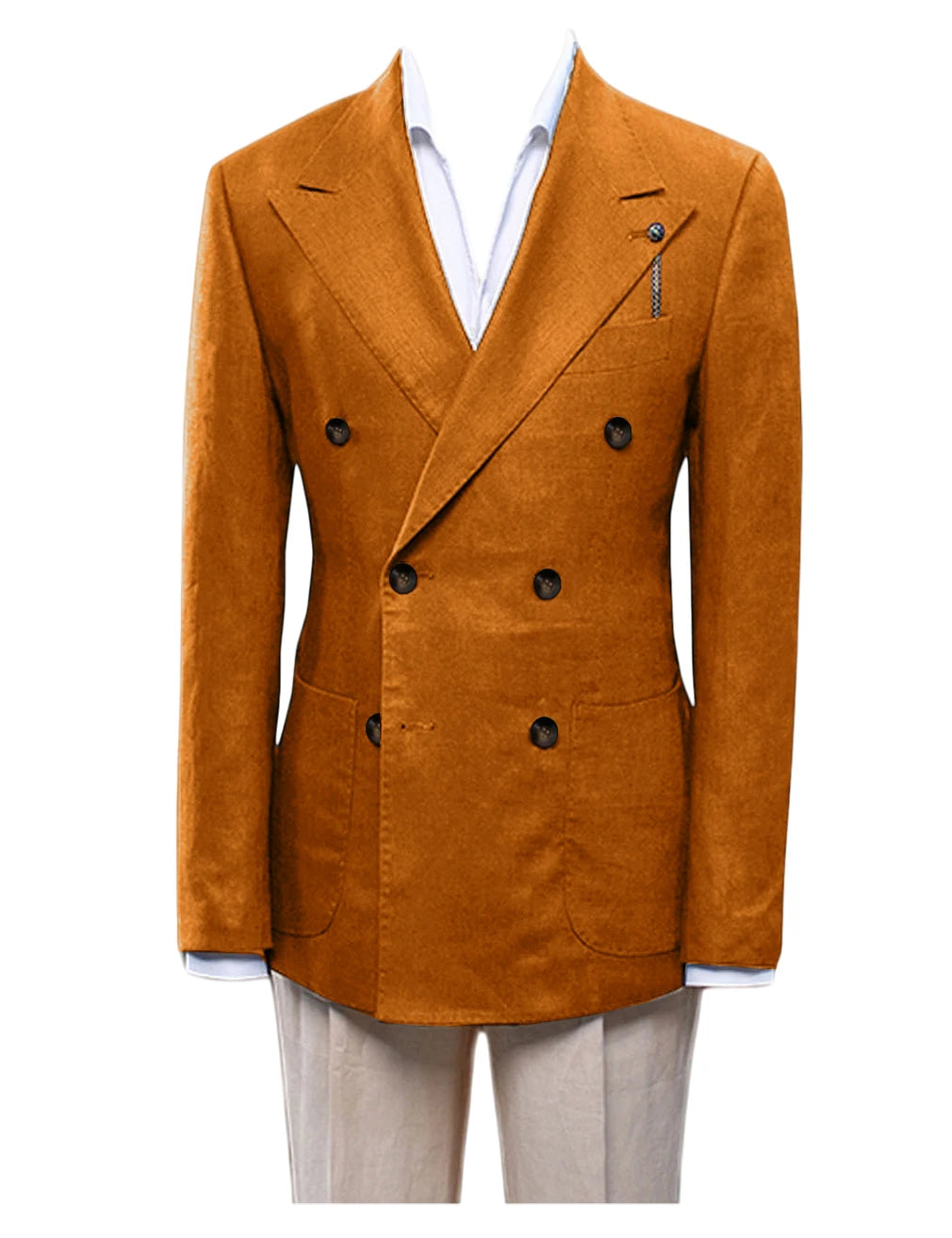 Blazer homme croisé ajusté en lin – CLEVI Paris