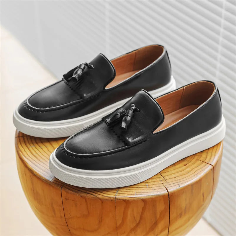 Loafers Mocassins Homme à Glands Cuir Slip-On – CLEVI Paris