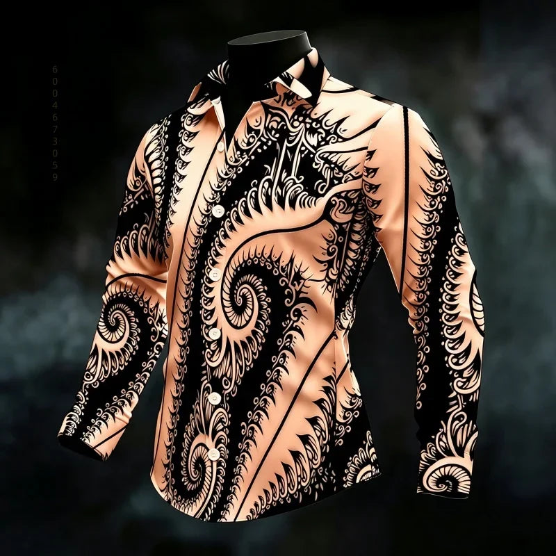 Chemise Homme Imprimée à Manches Longues – CLEVI Paris