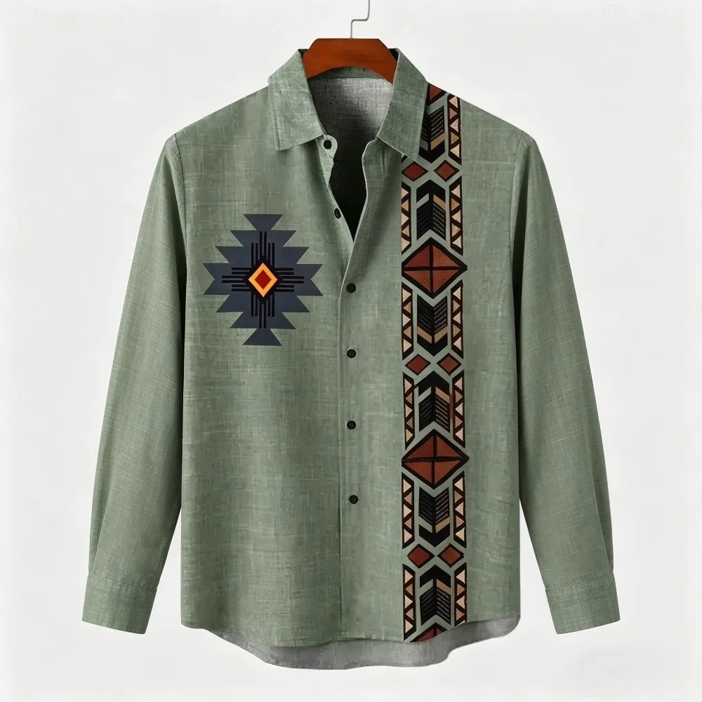 Chemise homme en lin imprimée – CLEVI Paris