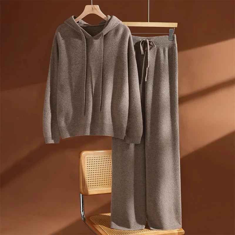 Ensemble femme laine mérinos, pull et pantalon – CLEVI Paris