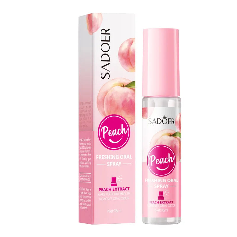 Spray Buccal Haleine Fraîche – Parfum Menthe ou Pêche, Anti-Mauvaise Haleine