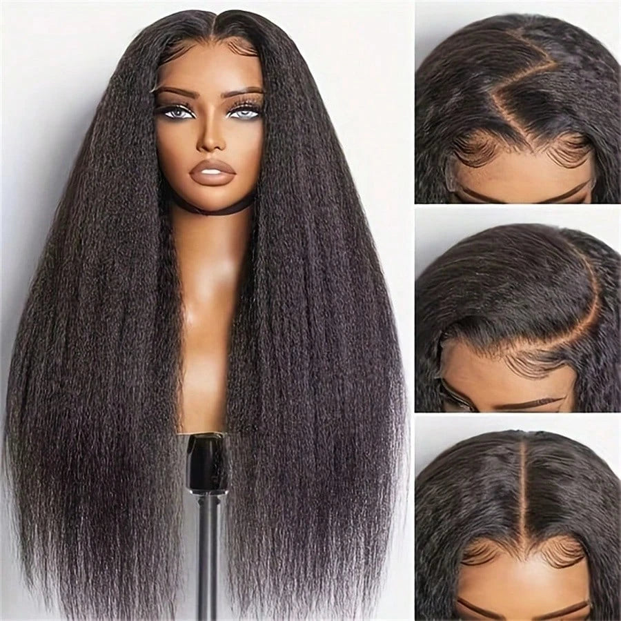 Perruque Kinky Straight HD Lace 13x4 5x5 Cheveux Humains Femme – CLEVI Paris