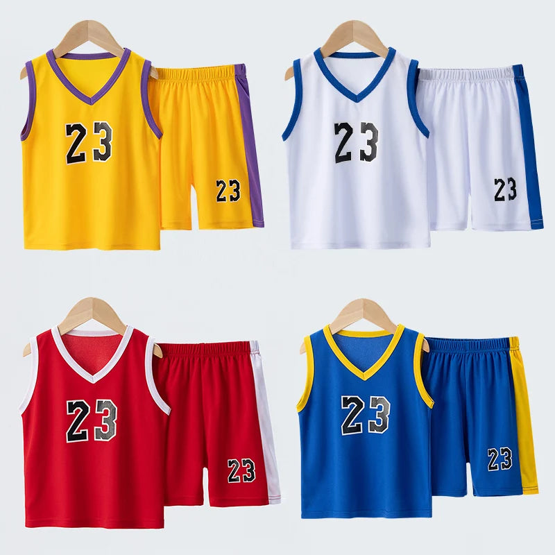Ensemble basket enfant numéro 23 haut et short – CLEVI Paris