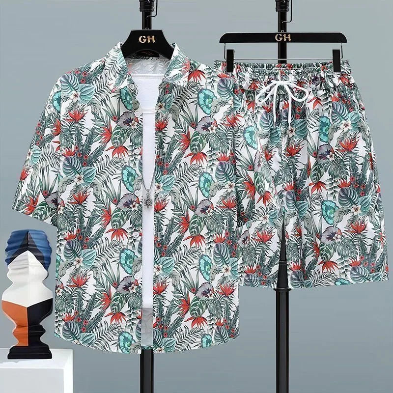 Ensemble 2 Pièces Homme T-shirt Imprimé + Short Beach Été Grande Taille KOLMAKOV – 7 Coloris, M à 4XL – CLEVI Paris
