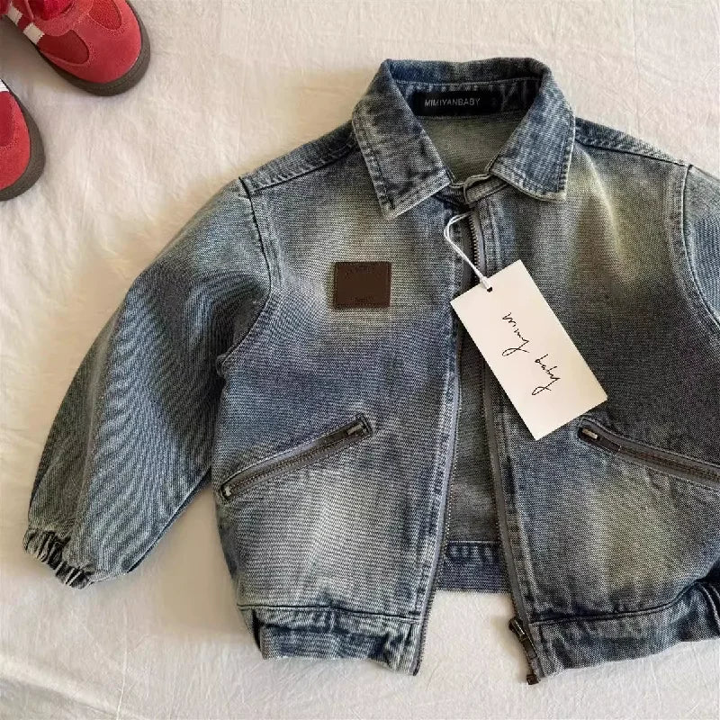 Veste en jean enfant zippée unisexe – CLEVI Paris