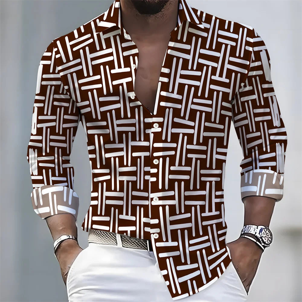 Chemise rayée homme manches longues – CLEVI Paris