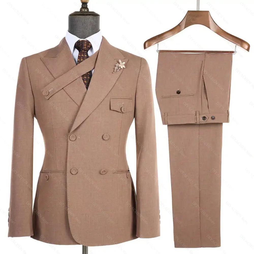 Costume homme croisé à revers pointus – CLEVI Paris
